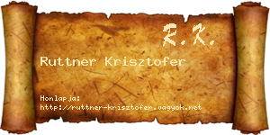 Ruttner Krisztofer névjegykártya